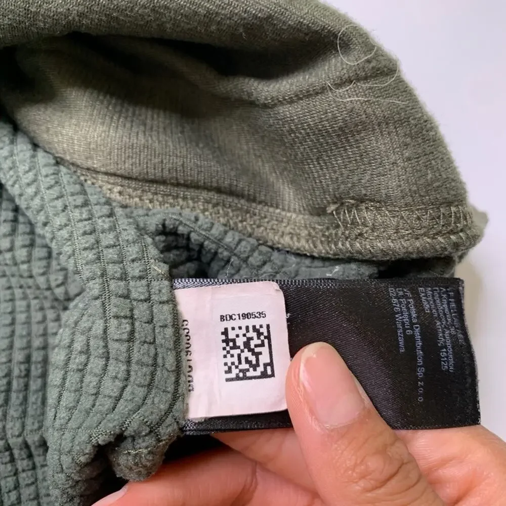 The North Face Jacket Mens M Medium Army Green‎ Borod Grid Fleece Lined Full Zip